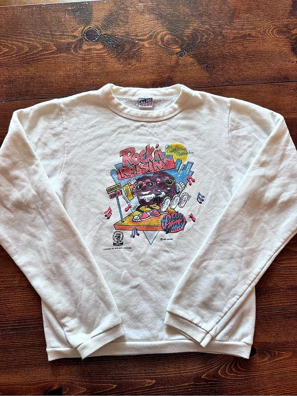 All Pro Vintage 1987 California Raisins Rock n Raisins Sweatshirt Rock 'N